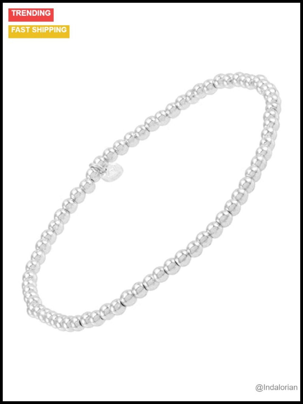Silpada Sterling Silver Hematite Stretch Bracelet 7"
